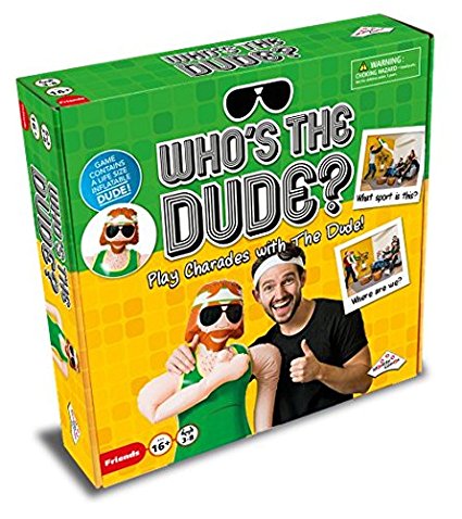 Who's The Dude Adult Charades - Use the Life Size Inflatable Dude to Act Out up to 440 Hilarious Scenarios - Ages 16