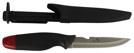 3oaks Fishing Filet Knife with Floating Handle, Gut Hook, Bone Saw, Carrying Sheath - All In One Fishermen Cleaning Tool
