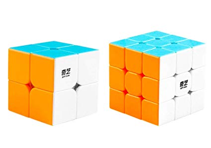 D Eternal QiYi Rubiks Cube Combo of Qidi S 2x2 & Warrior W 3x3 Rubix high Speed Magic Cube (Qiyi Combo 2x2 & 3x3)