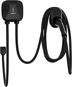 Pass & Seymour Plug-in Level 2 EV Charger, 40 Amp, 240V, Indoor/Outdoor Car Charging Station, 18ft Electric Car Charging Cable, Black