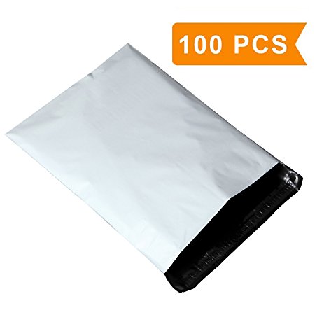 Mailers Envelopes Bags - 10x13 White Poly Mailer Shipping Bags with Self-Adhesive, Waterproof and Tear - proof Postal Bags (100 PCS)