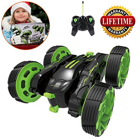 Remote Control Car, RC Stunt Car Radio Remote Control Racing Car Four Channel Double Sided 360 Degree Spins Stunt Actions Cool Styling Vehicle with LED Lights Gift Toy for Kids