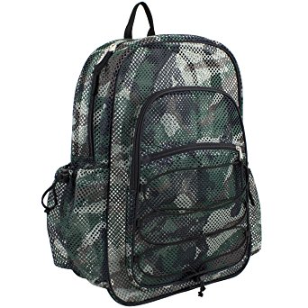 Eastsport XL Semi-Transparent Mesh Backpack with Comfort Padded Straps and Bungee