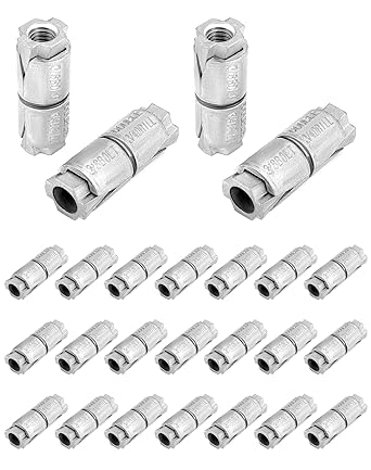 QWORK 3/8"-16 Double Expansion Anchor, 25 Pcs Zinc Plated Double Expansion Shield Anchors, Inside Screw 3/8 inch, Qty 25