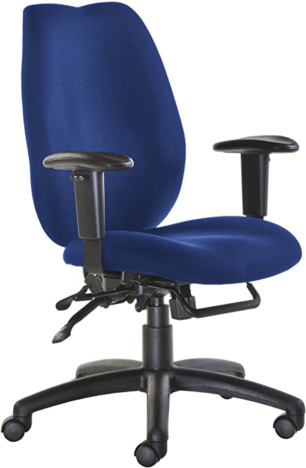 Fabric Manager seating - High Back Operator Chair with Adjustable Arms - Blue (CWL300K2-B) H1180xW1260xD650