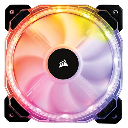 Corsair HD Series, HD120 RGB LED, 120mm High Performance RGB LED PWM single fan, no controller