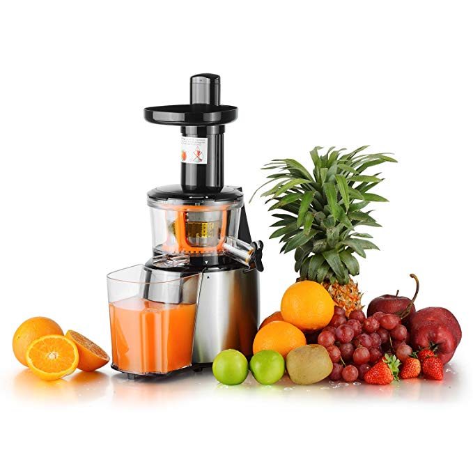 KUPPET 80 RPM 150W Electric Slow Masticating Juicer Extractor, For High Nutrient Juice Reducing Oxidation, Fresh Fruit and Vegetable Juice with Juice Jug and Cleaning Brush, Lowest Noise, BPA-Free