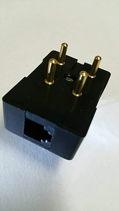 Connect-it 4-Prong to RJ-11 Modular Telephone Jack Plug Adapter Black