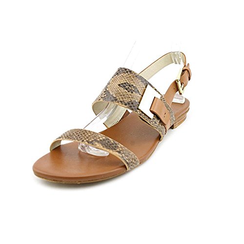 Michael Kors Guiliana Flat Sandal Womens Sand Leather