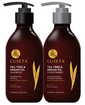 Luseta Tea Tree & Argan Oil Shampoo & Conditioner Set 2x16.9oz by Luseta