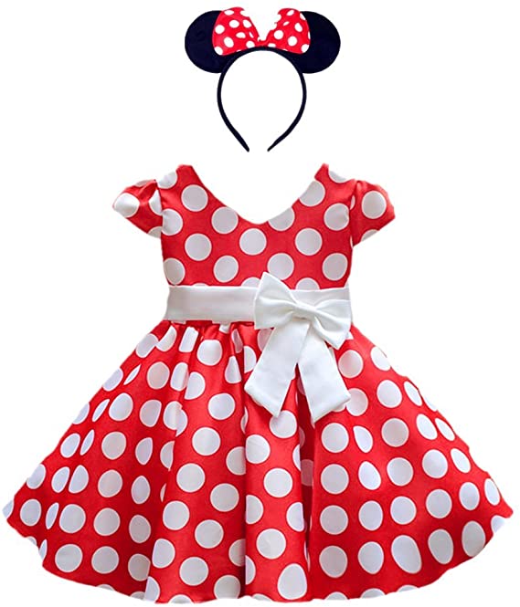 DreamHigh Girls Toddlers Cap Sleeves Skirt Vintage Polka Dot Dress with Headband