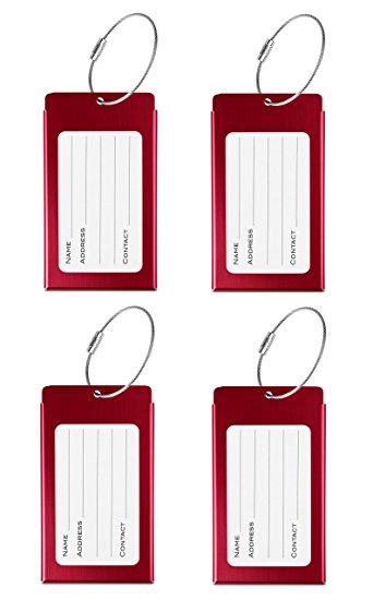 Luggage Tags, LLFSD Metal Suitcase Labels Travel ID Identifier Luggage Tag