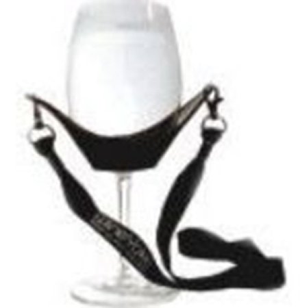 "WineYoke" Party Time Hand Free Wine Glass Holder Necklace - Set of 2 (PINK & BLACK)