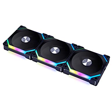 Lian Li Uni Fan SL120 V2 RGB PWM Lüfter, 3 Pack – 120 mm, Black