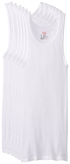 Hanes Men's FreshIQ TAGLESS ComfortSoft White Undershirt 6-Pack