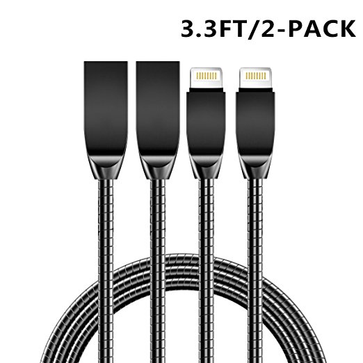 originAIM USB to Lightning Sync Data Cables MFi Charging For IOS (2 PACK/3.3 FEET) (Black)