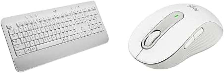 Logitech Signature K650 Comfort Full-Size Wireless Keyboard and Logitech Signature M650 Wireless Mouse - Off White