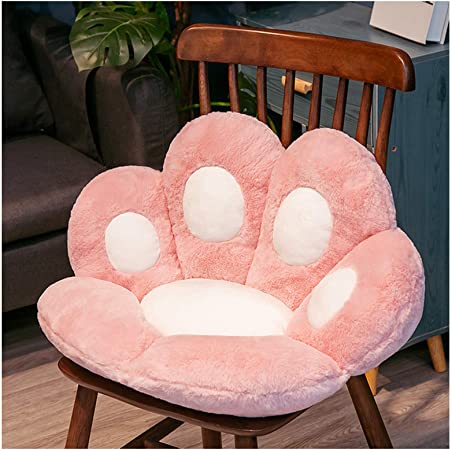 ELFJOY Comfy Chair Cushion Plush Cat Paw Cushion Lazy Sofa Seat Cushion Cozy Floor Cushion Seat Pillow Gift for Girl (Pink) 7060cm