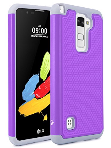 LG Stylo 2 Case, LK [Shock Absorption] Drop Protection Hybrid Dual Layer Armor Defender Protective Case Cover for LG Stylo 2 (Violet)