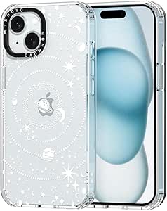 MOSNOVO Compatible with iPhone 15 Case, [Buffertech 6.6 ft Drop Impact] [Anti Peel Off Tech] Clear TPU Bumper Shockproof Phone Case Cover with Milky Way Galaxy Designed for iPhone 15 6.1"