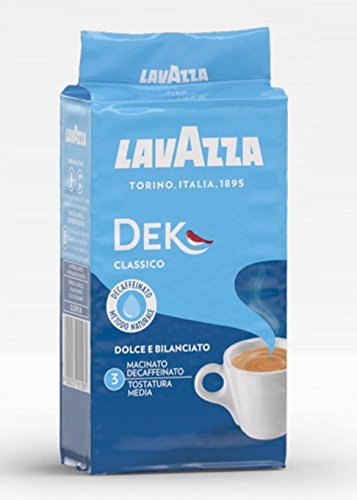 Lavazza Dek Decaffeinated Natural Method Ground Coffee 250g (Pack of 4)