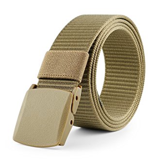 BEKILOLE Nylon Canvas Belt Breathable Military Tactical Men Waist Belt With Plastic Buckle 1.5" wide (38mm) Airport Friendly