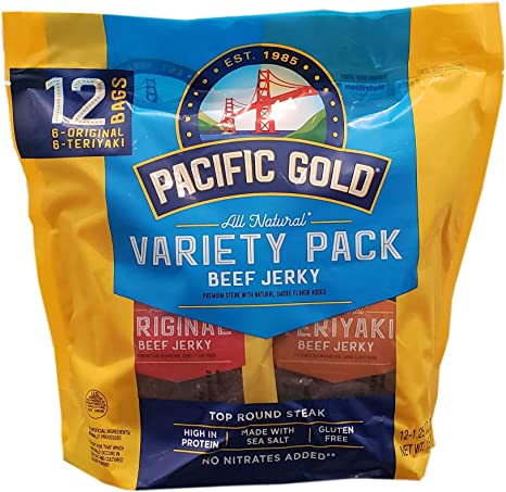 Pacific Gold Beef Jerky Original & Teriyaki, 12 Count