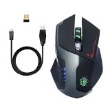 BAKTH Nano 24 GHz Cordless Optical Gaming Mouse with 6 Programmable Buttons 3000 DPI Counter Weight Set GamingOffice Mode Switch Omron Micro Switches Plus BAKTH Customized Large Mouse Mat