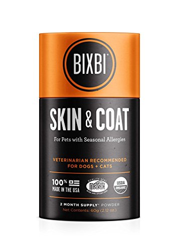BIXBI Organic Pet Superfood Daily Dog & Cat Supplement, Skin   Coat, 60 Grams