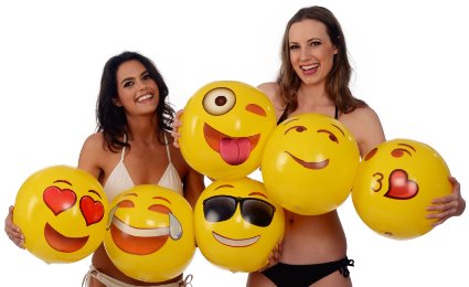 Emoji Universe: 18" Emoji Inflatable Beach Balls, 6-Pack