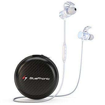 Bluephonic Bluetooth Headphones, Wireless Magnetic Earbuds w/ Microphone | Impeccable HD Sound | Sports, Running & Gym Workout Noise Cancelling Headset | Fit In Ear Sweatproof Earphones | 8 Hour Play