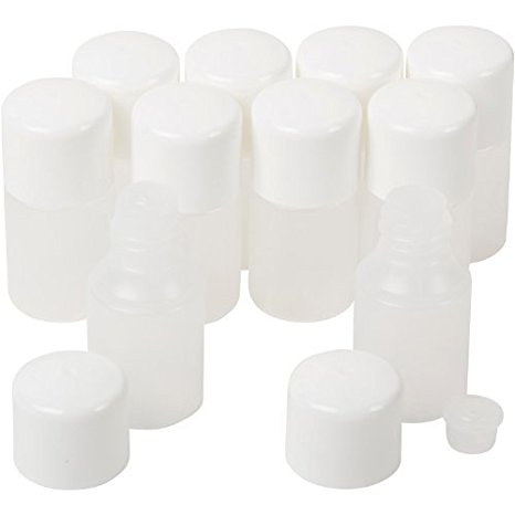 10Pc Zink Color 10Ml Natural Cylinder Round Bottle With Reducer And White Cap