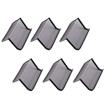 BCP Pack of 6 Mesh Collection Business Card Holder (Black)