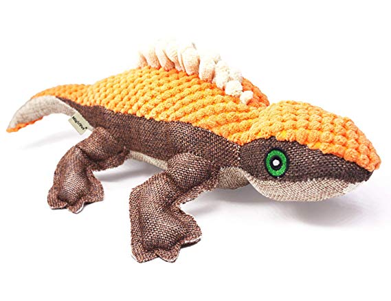 MigooPet - Durable Dog Toys for Aggressive Chewers Funny Dog Squeaky Toys Stuffed Plush Puppy Toys Tough Pet Toys Dog Chew Toys for Small Medium Large Breed Dogs - Lizard, 15"