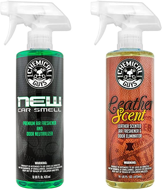 Chemical Guys AIR_300 New Car Scent and Leather Scent Combo Pack (16 oz) (2 Items)