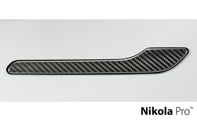 Nikola Pro Tesla Model 3 Door Handle Wrap Kit (Black Carbon Fiber)