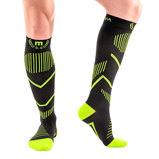 MavaSports Compression Socks for Running, Jogging, Cross Training, Workouts, Basketball, Hiking, Tennis, Cycling -Ankle, Calf and Leg Support Recovery & Relief