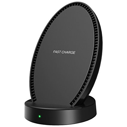 HiGoing iPhone X Fast Wireless Charger, Built-in Cooling Fan Qi Wireless Charger Stand for iPhone 8/8 Plus ,Samsung Galaxy S8/ S8 Plus/ S7/ S7 Edge,Note 8/ Note 5, C780 Black