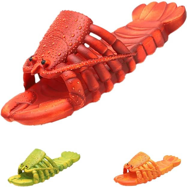 BING RUI CO Lobster Slippers Funny fish slippers Summer Beach Essentials and Holiday Gifts for Unisex