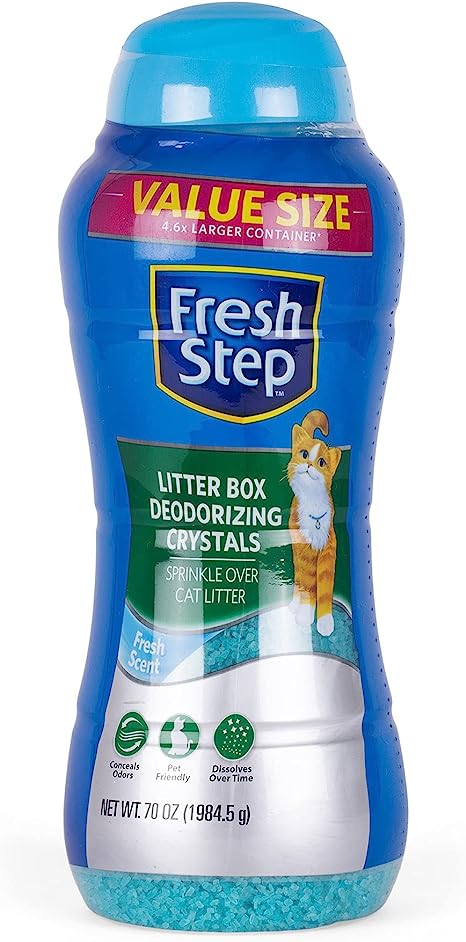 Fresh Step Cat Litter Crystals | Cat Litter Box Deodorizer Product for All Cats | Combats Cat Odors and Neutralizes Smells | Fresh Scent, Value Size 70 oz, 4.6X Larger Container