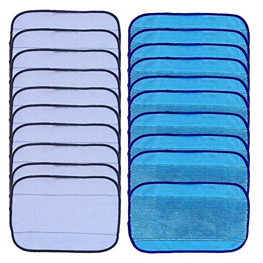 20-pack Mixed Microfiber Mopping Cloths 10 Wet 10 Dry Washable&Reusable Mop Pads Fits iRobot Braava 380 380t 320 321 Mint 4200 4205 5200 5200C Robot