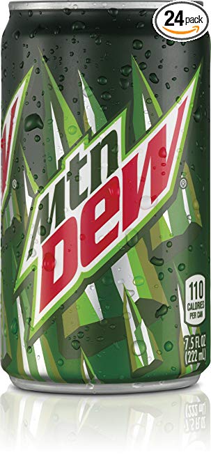 Mountain Dew Soda, 7.5 Ounces (24 Mini Cans)