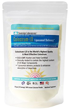 Colostrum-LD Powder Trial/Travel Pack with Proprietary Liposomal Delivery (LD) Technology for up to 1500% Better Bioavailability than Regular Bovine Colostrum