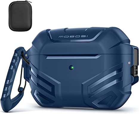 MOBOSI for AirPods Pro 2nd Generation Case Cover(2022) with Lock, Military Grade AirPod Pro 2 Case for Men Women, Full-Body Shockproof Protective Case with Keychain for AirPods Pro 2nd Gen, Blue