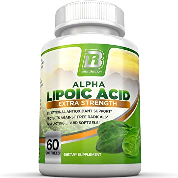 BRI Nutrition Alpha Lipoic Acid - ALA Softgel Combats Free Radical Damage, Supports Healthy Blood Sugar Levels, Promote Healthy Nerve Function - 300mg, 60 Count Fast Absorption Liquid Gels