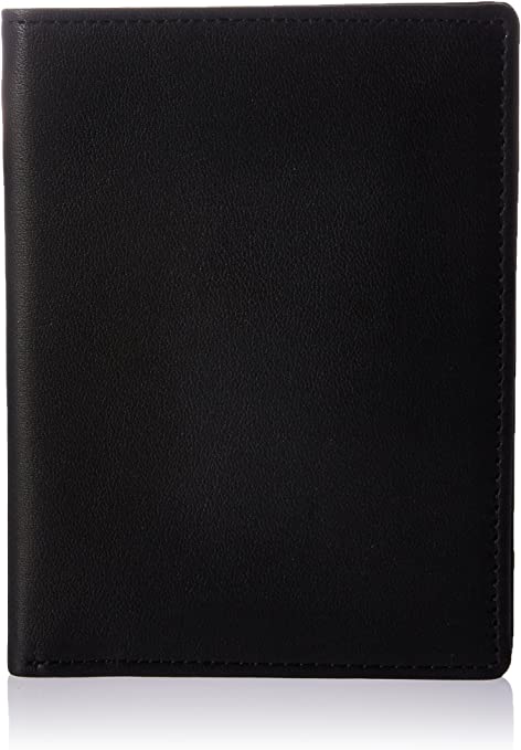 Royce Leather RFID Blocking Bifold Passport Currency Travel Wallet, Black, One Size