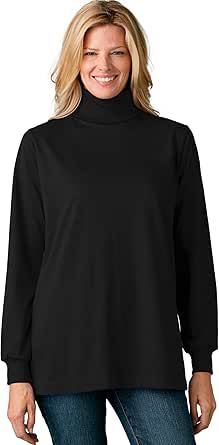 Woman Within Women's Plus Size Perfect Long-Sleeve Turtleneck Tee