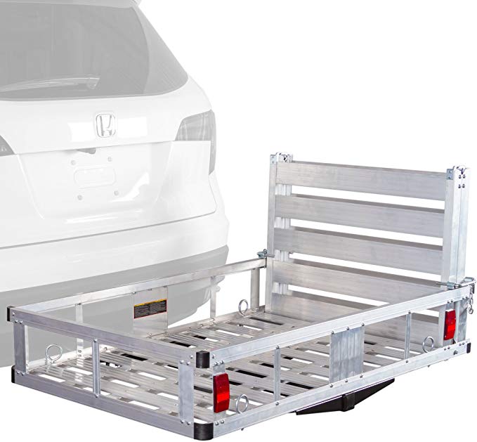 Apex ACC500-DLX Deluxe Aluminum Basket Hitch Cargo Carrier with Ramp