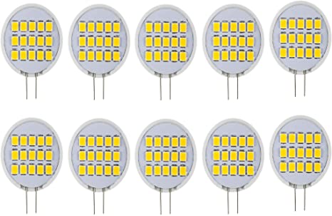 CBconcept UL Listed, SidePin G4 LED Light Bulb, 10 Pack, 1.8 Watt, Dimmable,220 Lumen, Warm White 3000K, 180 Degree Beam Angle, 12 Volt,20W Equivalent, G4 Bi Pin Base Halogen Replacement Bulb