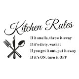 SJINC Newest Hot Sale Hot Removable Kitchen Rules Words Wall Stickers Decal Home Decor Vinyl Art Mural B 13